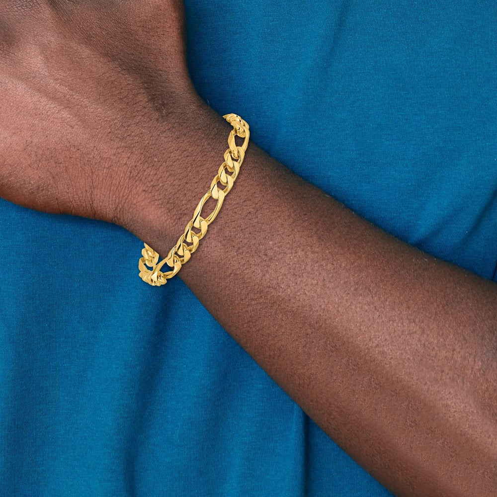 Hand-polished Figaro Link Bracelet — 8 inch