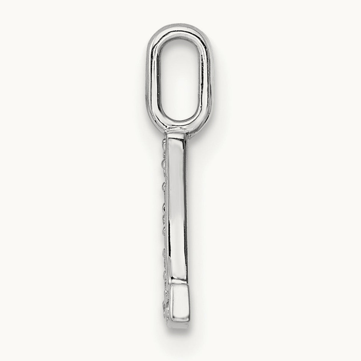 Diamond Letter L Initial Pendant, 14K White Gold