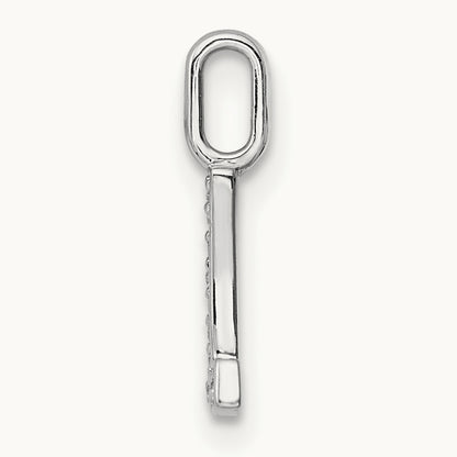 Diamond Letter L Initial Pendant, 14K White Gold