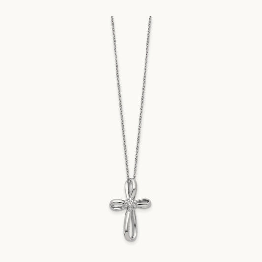 Cross Pendant Necklace, 0.05 ct tw Lab-Grown Diamond