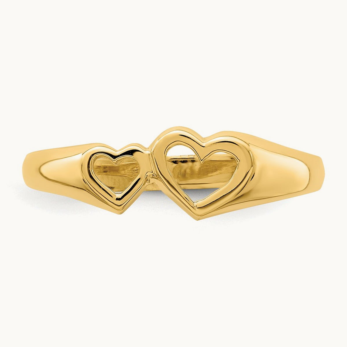 Double Heart Cut-Out Ring, 14K