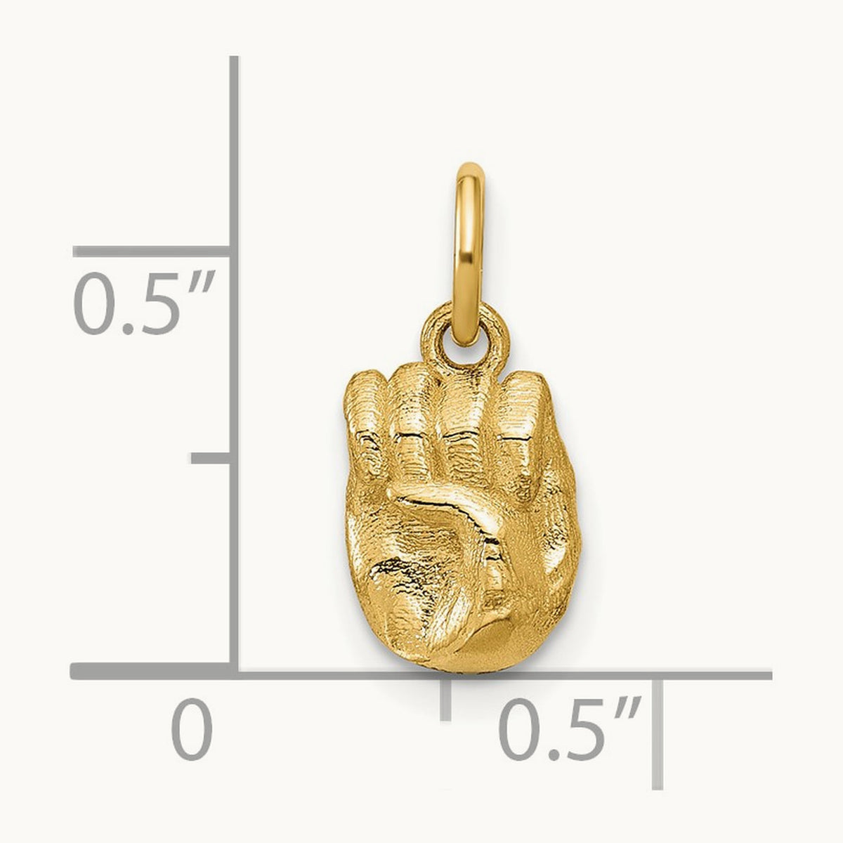 American Sign Language Alphabet Fingerspelling Sign E Pendant, 14K