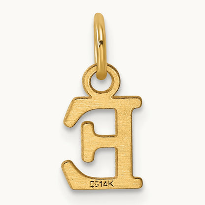 Cutout Letter E Initial Pendant, 14K Yellow Gold