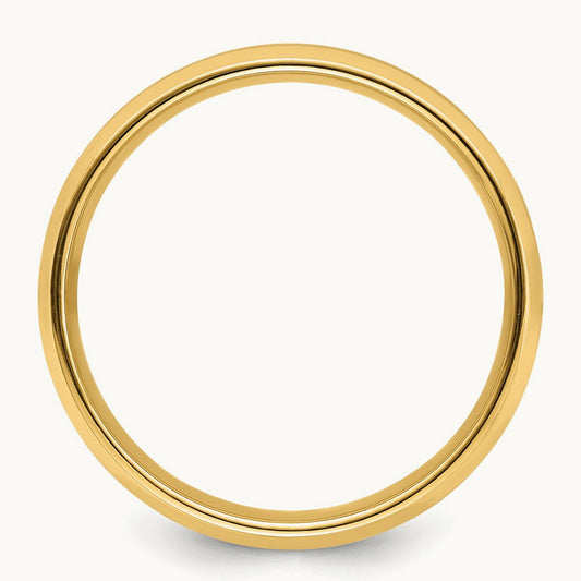 Heavy Comfort Fit Brush Satin Fancy Band, 14K Yellow Gold