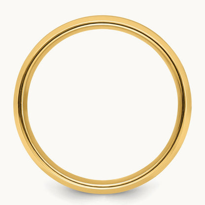 Light Comfort Fit Brush Satin Fancy Band, 14K Yellow Gold