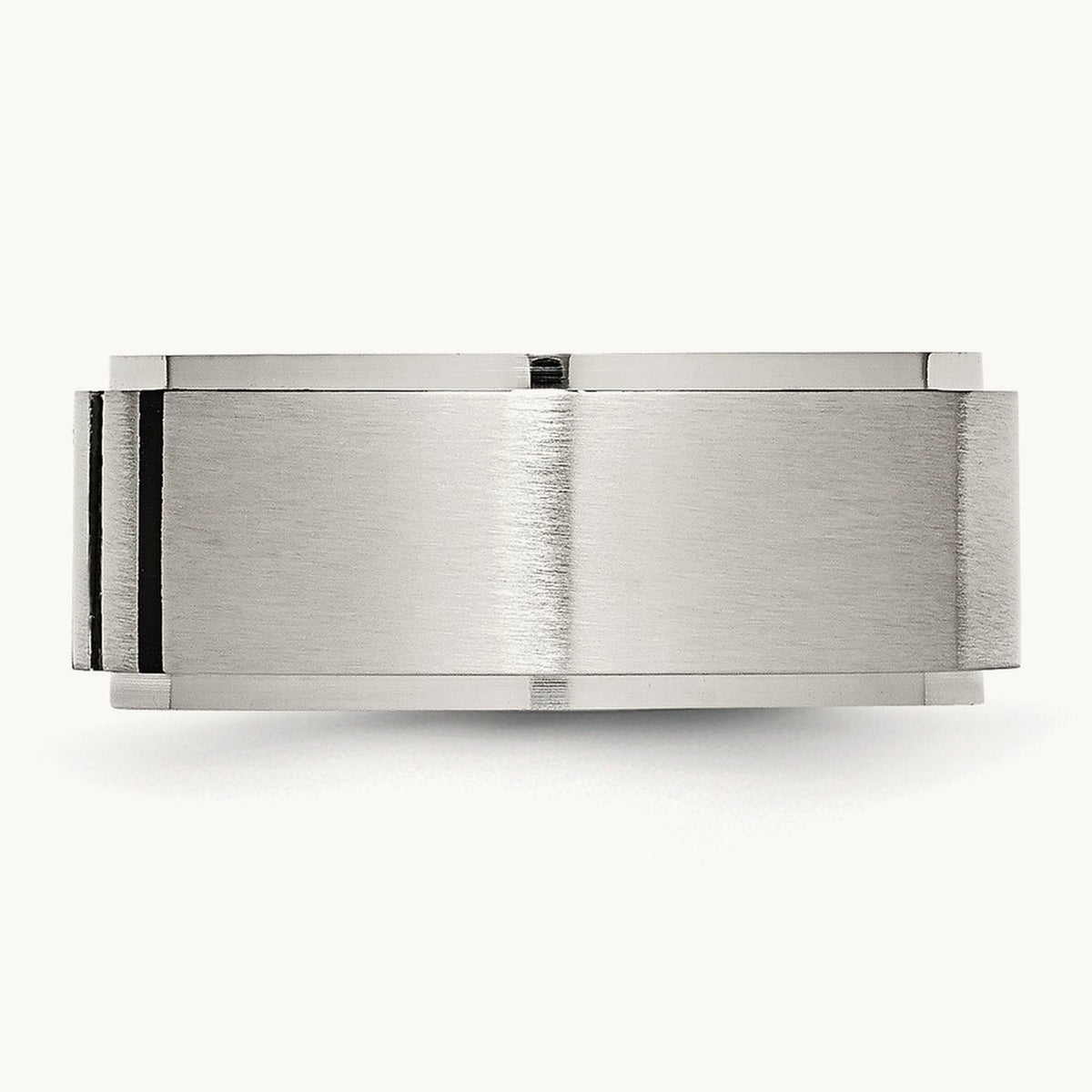 Brushed Center Black IP-plated Diamond Band — photo set