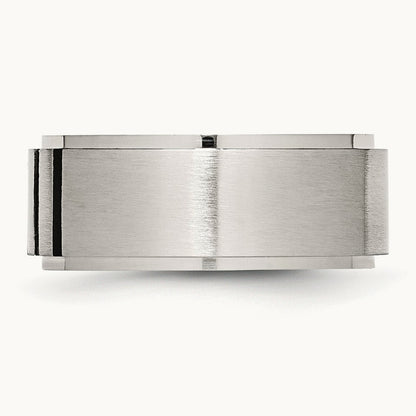 Brushed Center Black IP-plated Diamond Band — photo set