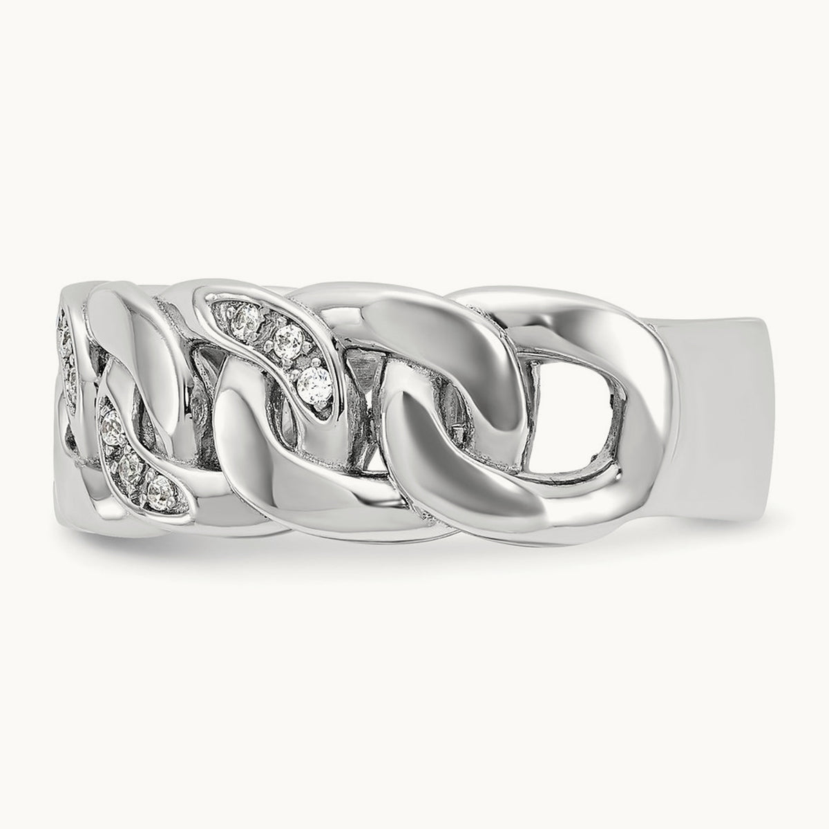 Men's Cuban Link Design Diamond Complete Ring — IBGoodman