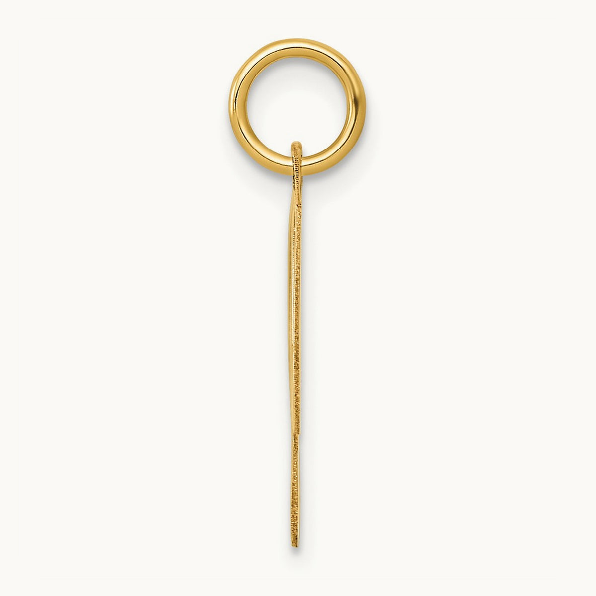 Medium Fancy Script Initial Charm — 14K Yellow Gold, D