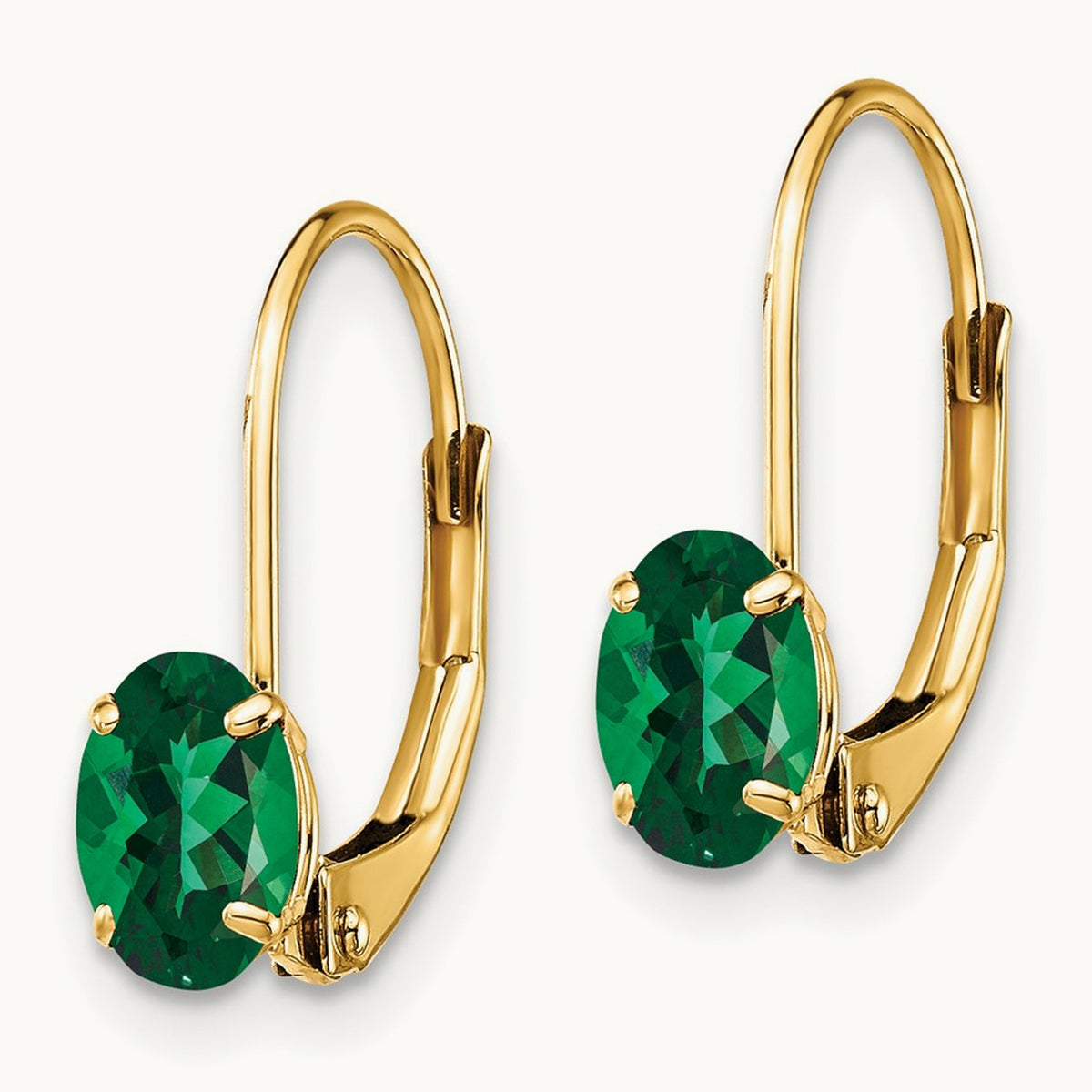 Mount St. Helens Oval Leverback Earrings, 14K