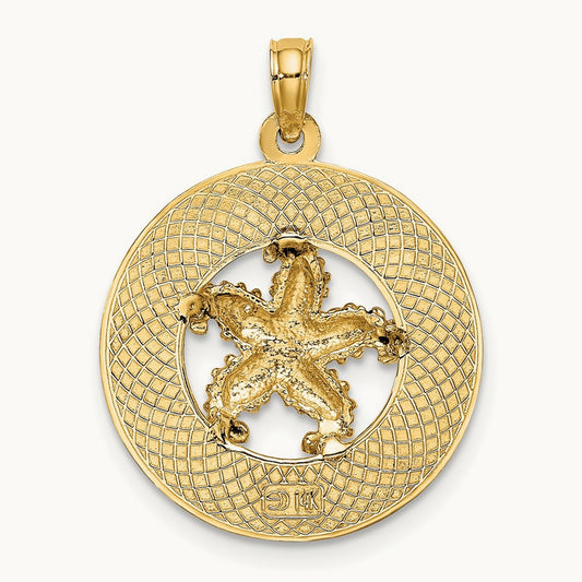 SANIBEL w/Starfish Circle Charm, 14K