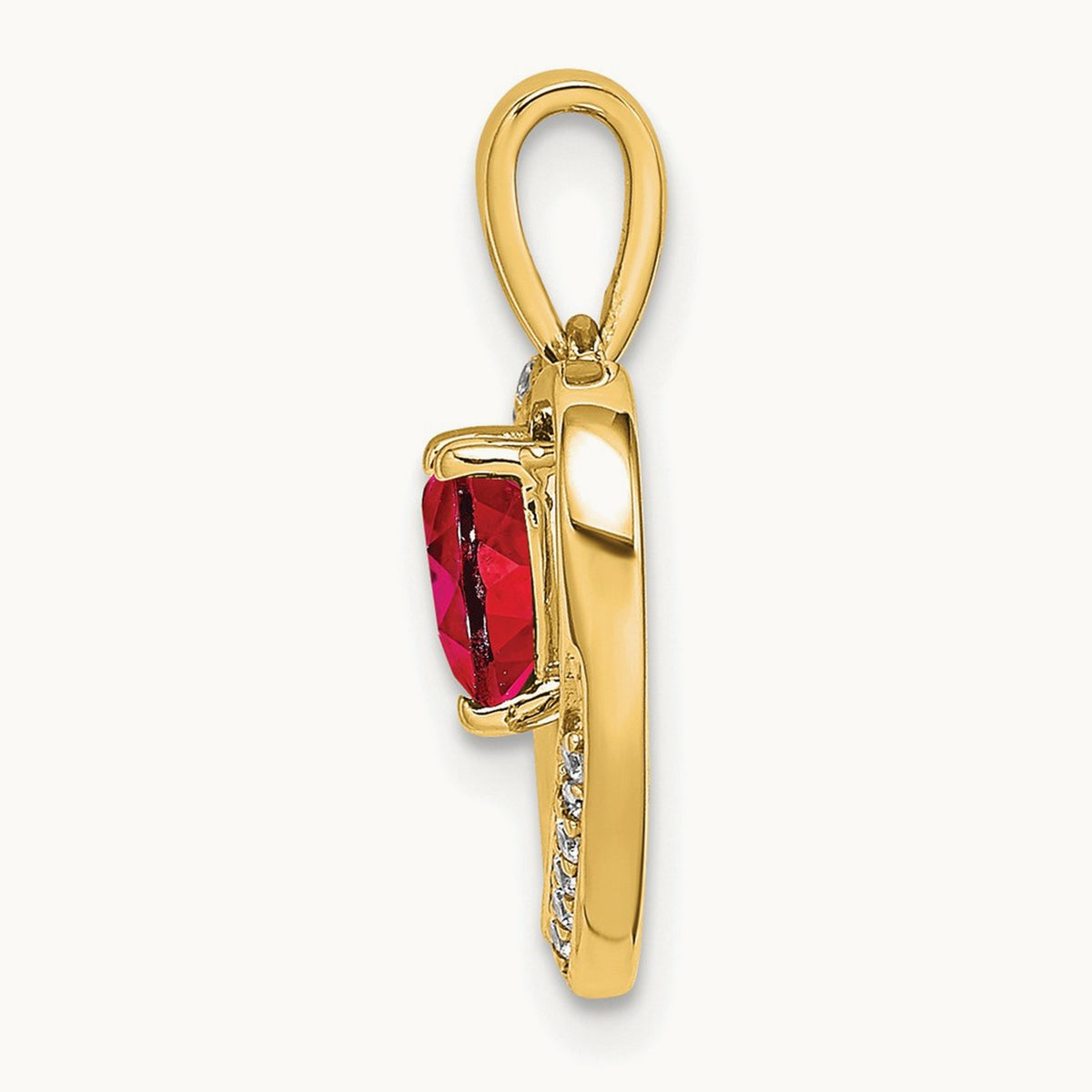 Ruby and Diamond Heart Pendant — photo set