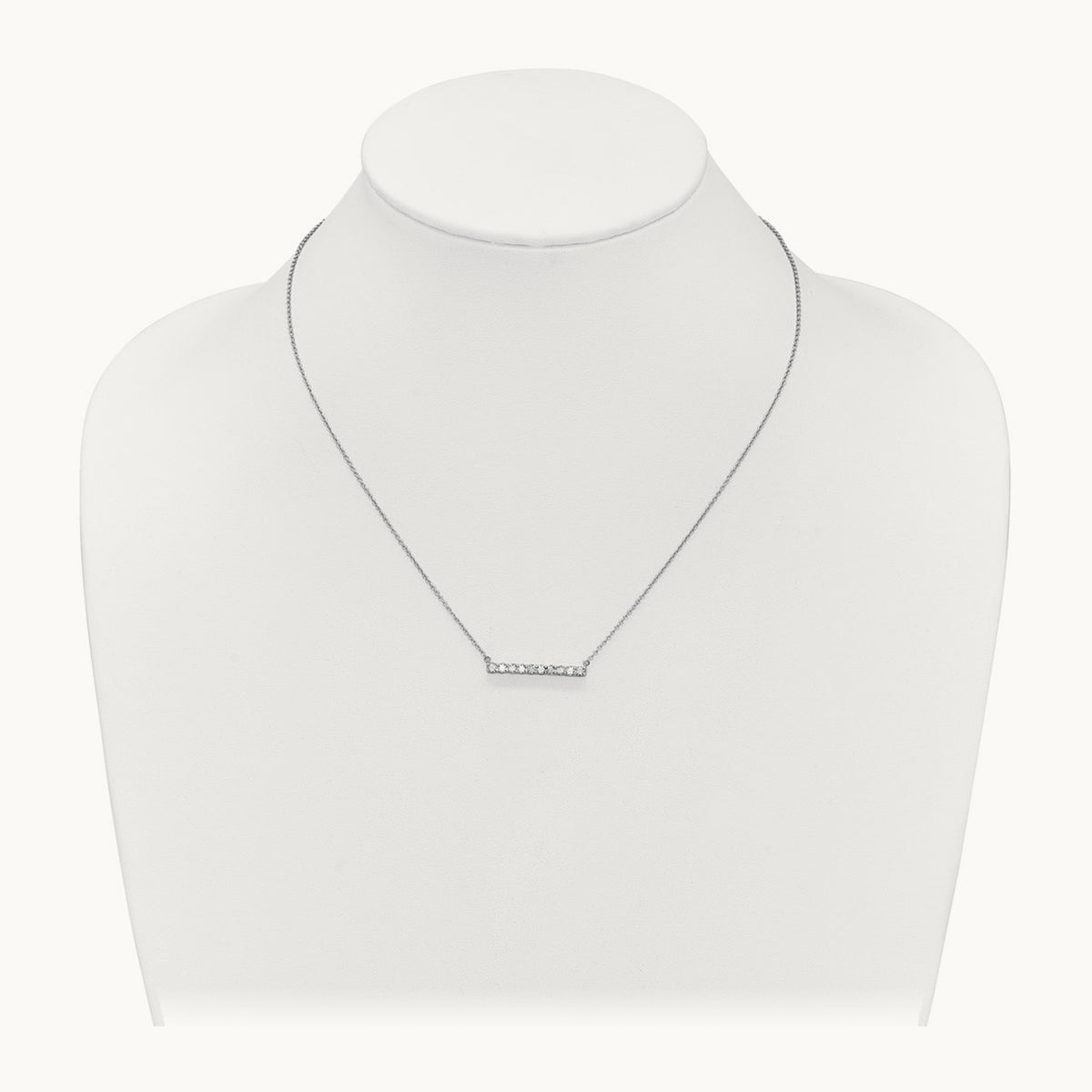 Diamond Bar 18 inch Necklace — 14K White Gold, 0.5 ct