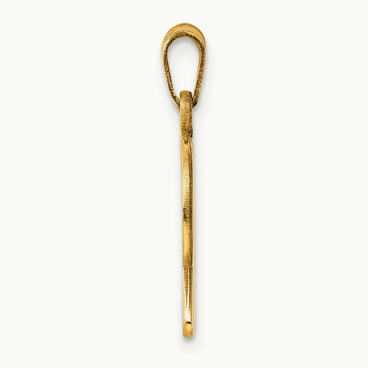 Script Letter W Initial Pendant, 14K