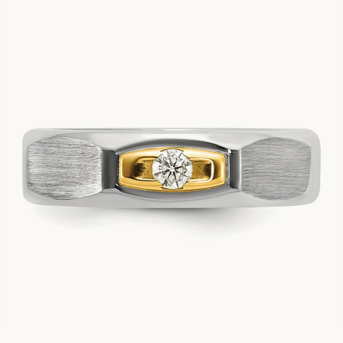 14ktt IB Goodman Mens Satin Complete 1/10ct Diamond Ring