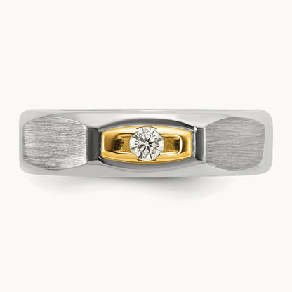 14ktt IB Goodman Mens Satin Complete 1/10ct Diamond Ring