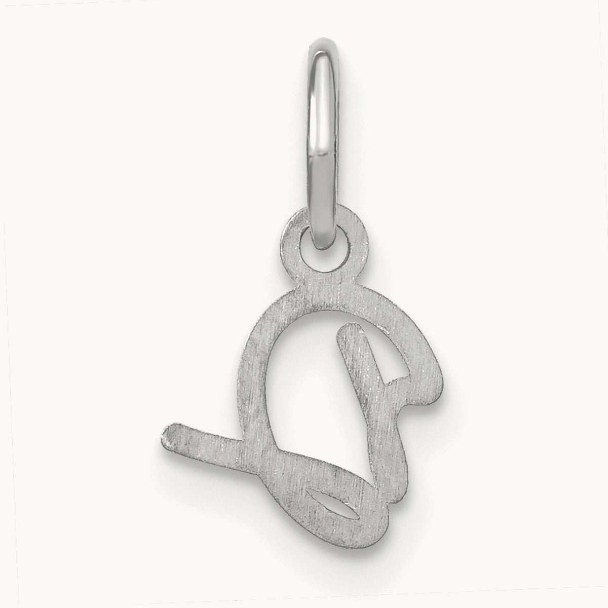 Upper case Initial Charm — 14K White Gold, D