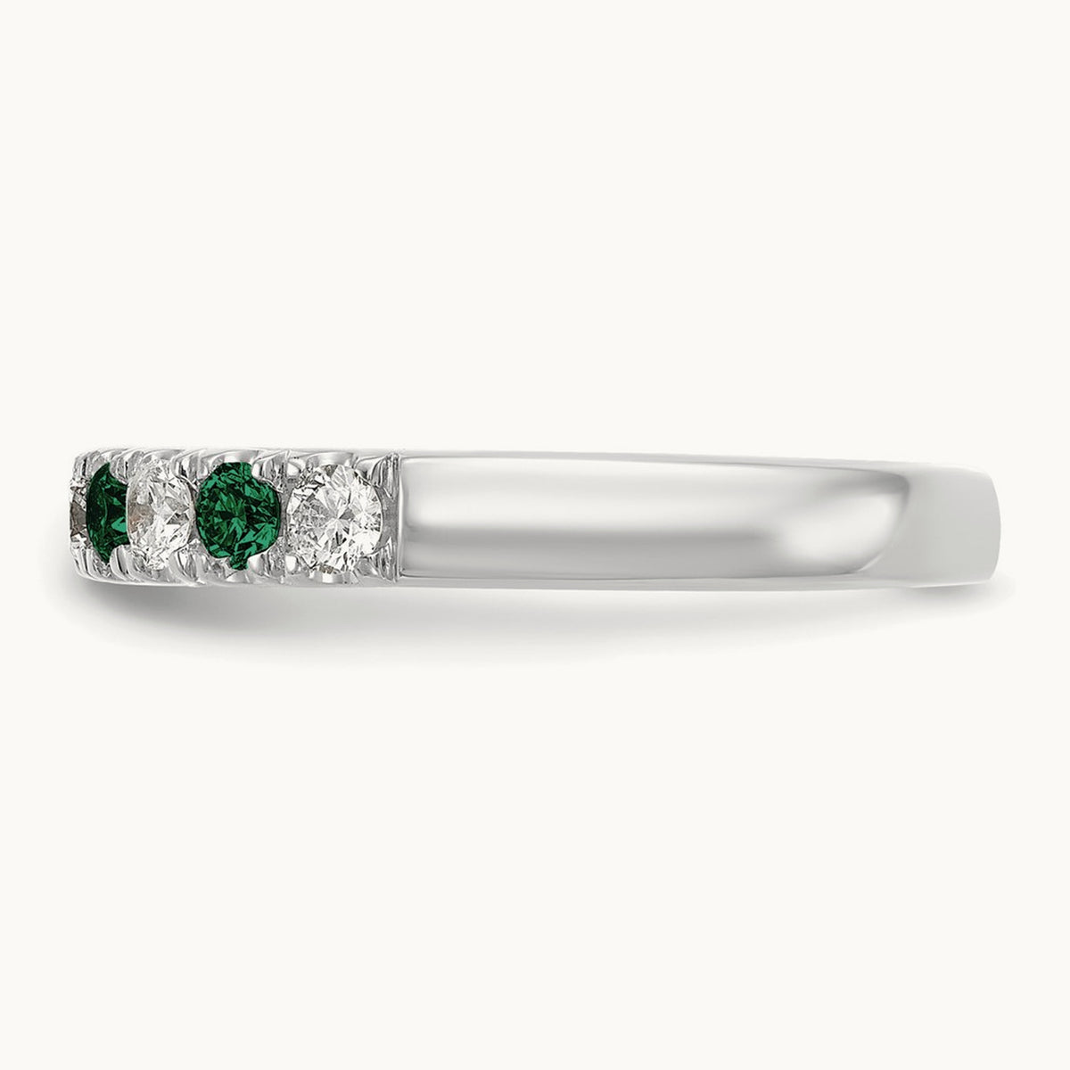 Created Emerald Band, 0.50 ct tw Lab-Grown Diamond