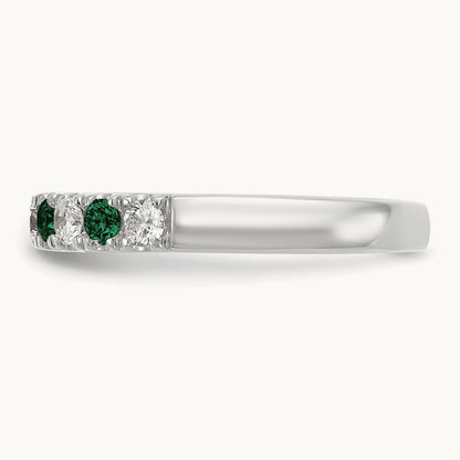 Created Emerald Band, 0.50 ct tw Lab-Grown Diamond
