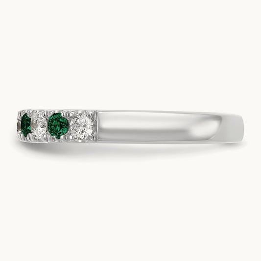 Created Emerald Band, 0.50 ct tw Lab-Grown Diamond