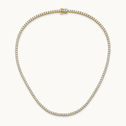 Tennis Necklace, 10.00 ct tw Lab-Grown Diamond — 14K Yellow Gold, Standard
