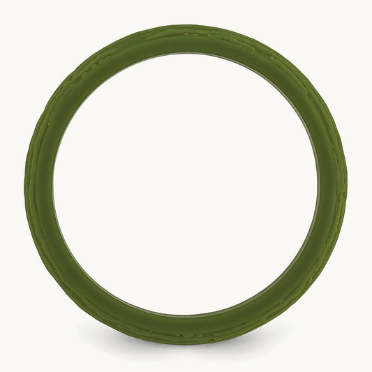 Silicone Olive Green 5.70mm Wood Grain Pattern Band