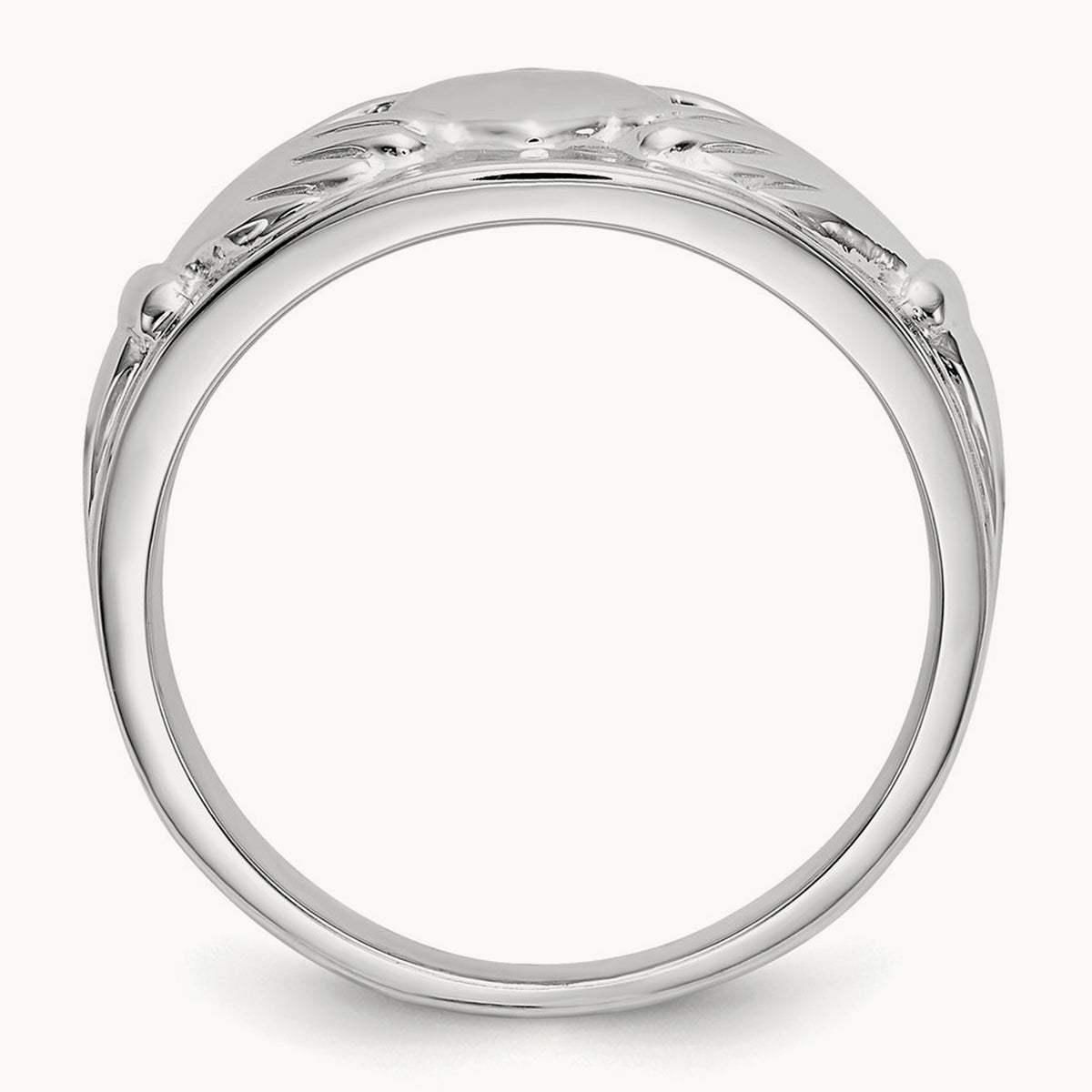 Ladies Claddagh Ring, 14K White Gold