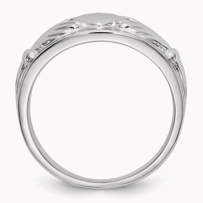 Ladies Claddagh Ring, 14K White Gold