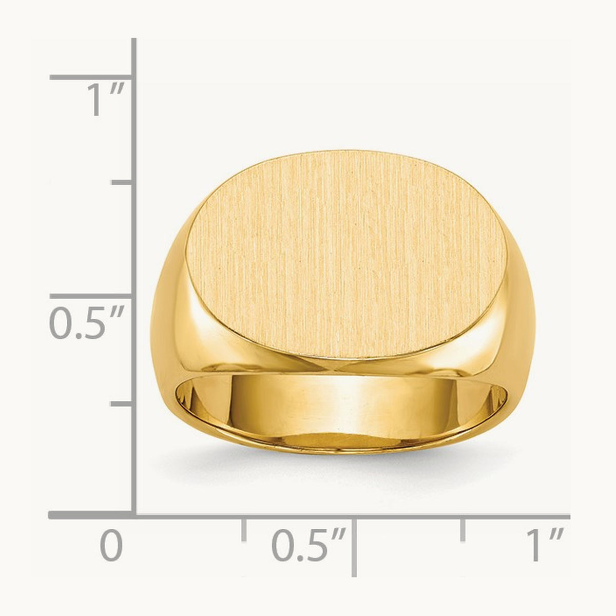 19.0x13. Closed Back Mens Signet Ring, 0mm, 14K