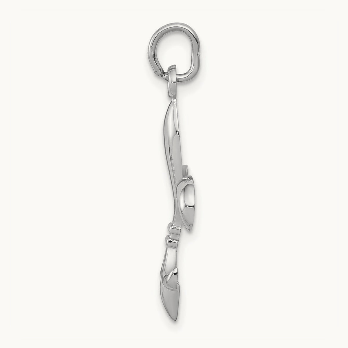 Hollow Fleur De Lis Charm — 14K White Gold
