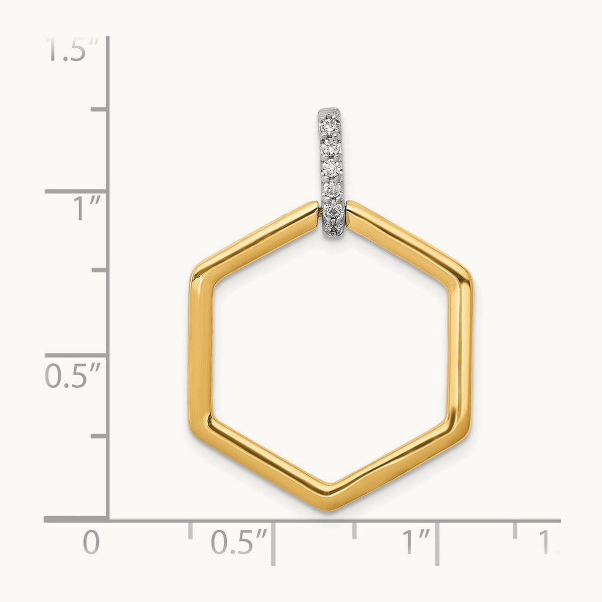 1/15ct. Diamond Fancy Hexagon Pendant, 14K Two-tone