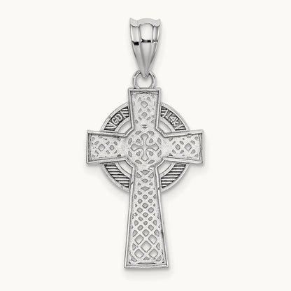Celtic Cross Pendant, 14K White Gold