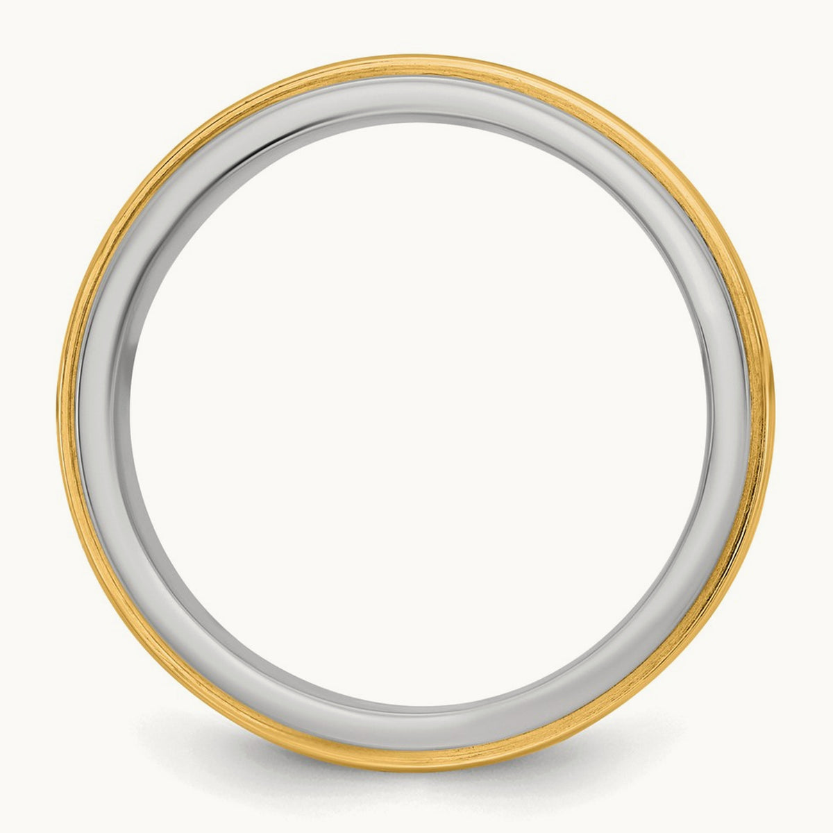 W/Y Double Banded Wedding Band, 6mm, 14K Two-tone
