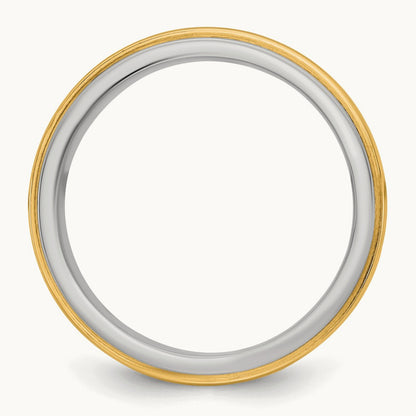 W/Y Double Banded Wedding Band, 6mm, 14K Two-tone