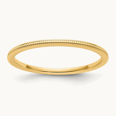 Milgrain Stackable Band, 1.2mm, 10K Gold