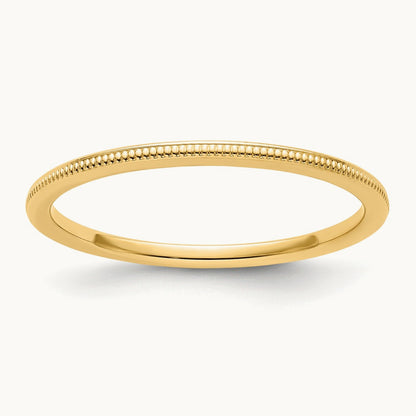 Milgrain Stackable Band — 10K Yellow Gold