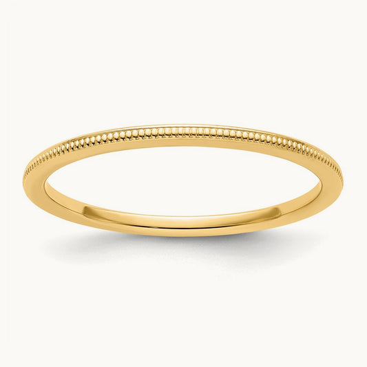 Milgrain Stackable Band, 1.2mm, 10K Gold