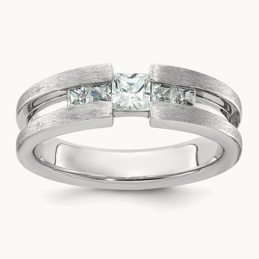 IBGoodman Men's Diamond Complete Ring, 14K White Gold