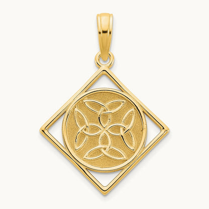 Fancy Celtic Knot Pendant, 14K Yellow Gold