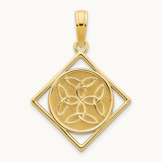 Fancy Celtic Knot Pendant, 14K Yellow Gold
