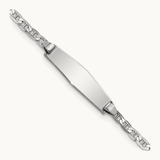 WG Soft Diamond Shape Anchor Link ID Bracelet, 14K