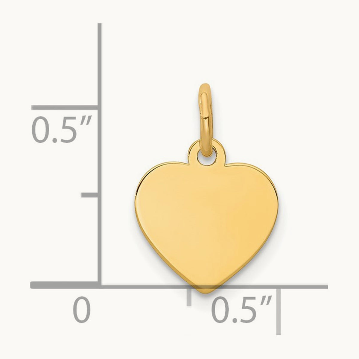 Plain .013 Gauge Engravable Heart Disc Charm — 16mm