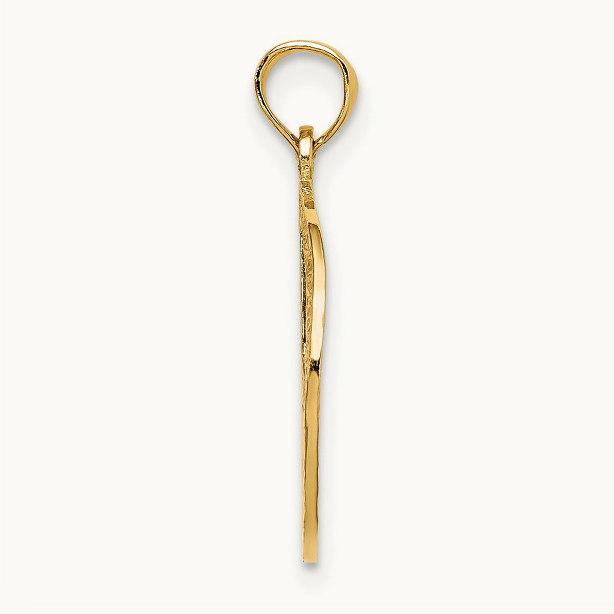 Textured Peace Sign Pendant, 14K