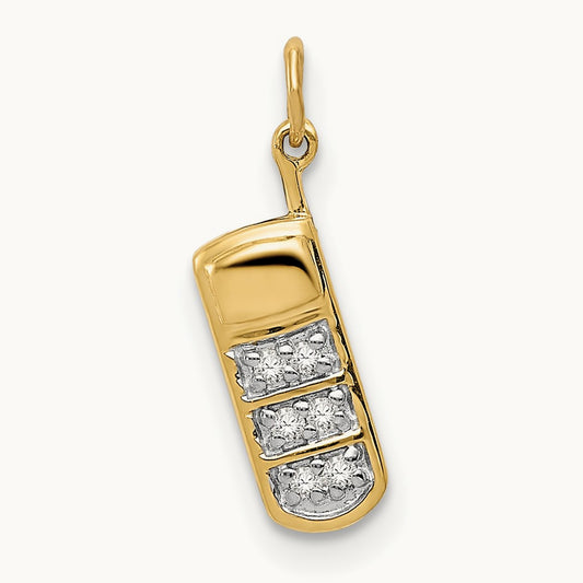 Diamond Cell Phone Charm, 14K