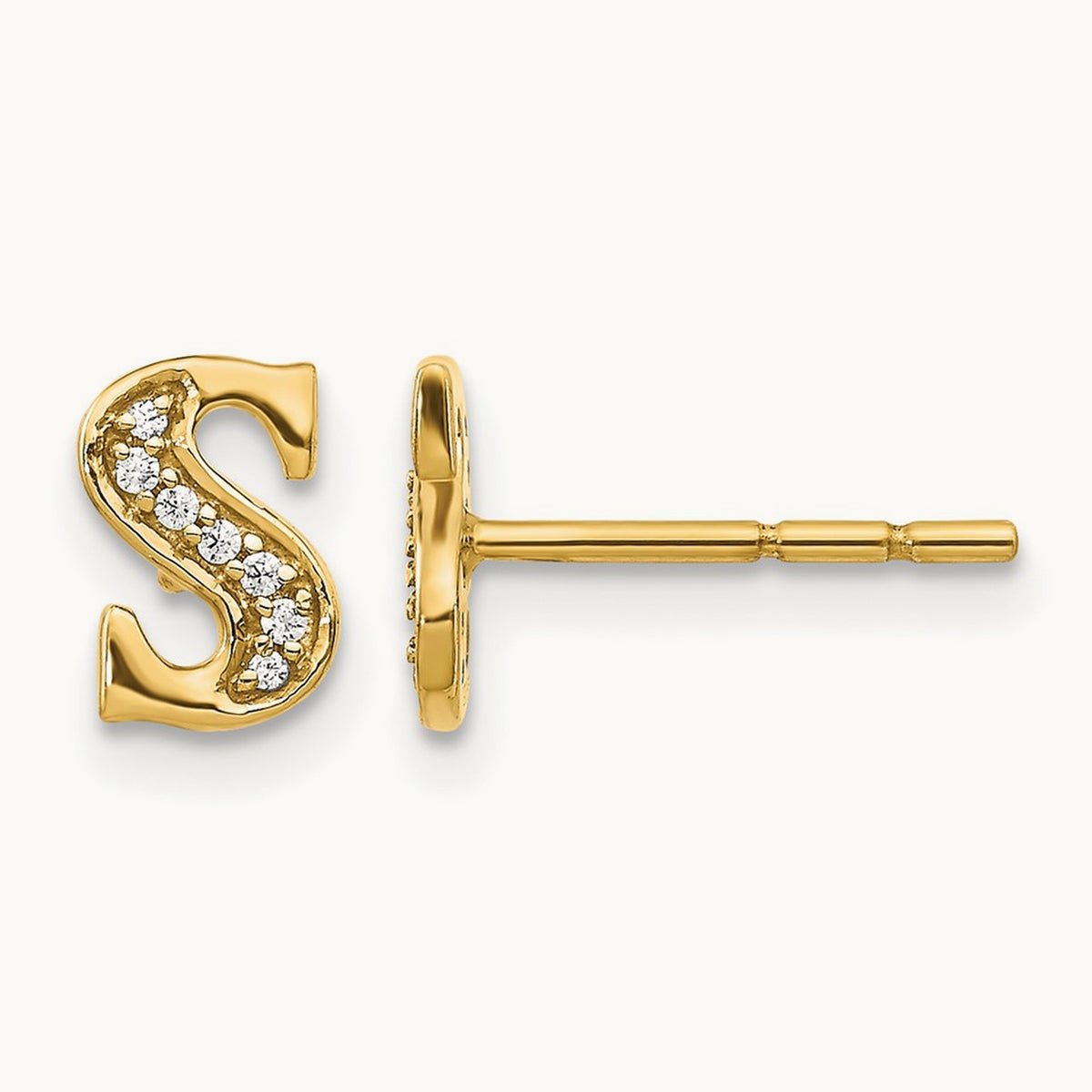 Diamond Earrings — 14K Yellow Gold, 8mm, S