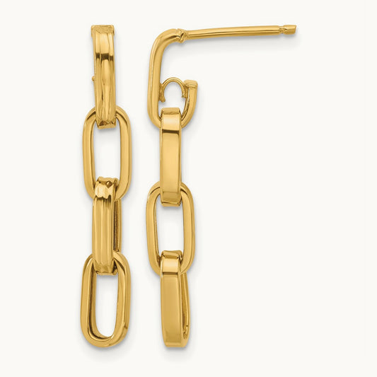 Polished Link Dangle Post Earrings — Leslie's — photo set