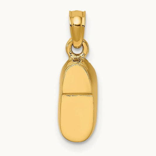 & 3-D Enamel Baby Shoe Charm — 14K Two-Tone Gold, 14.7mm