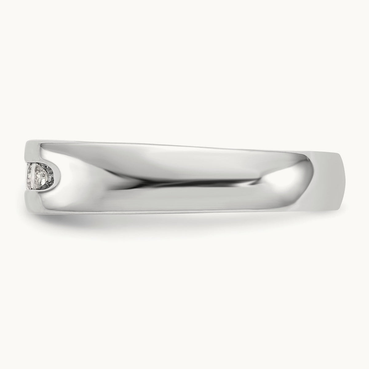 5-Stone Diamond Channel Band, 14K White Gold