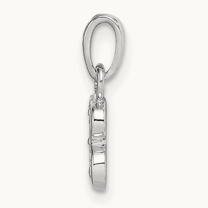 Diamond Letter B Initial Pendant, 14K White Gold with Rhodium