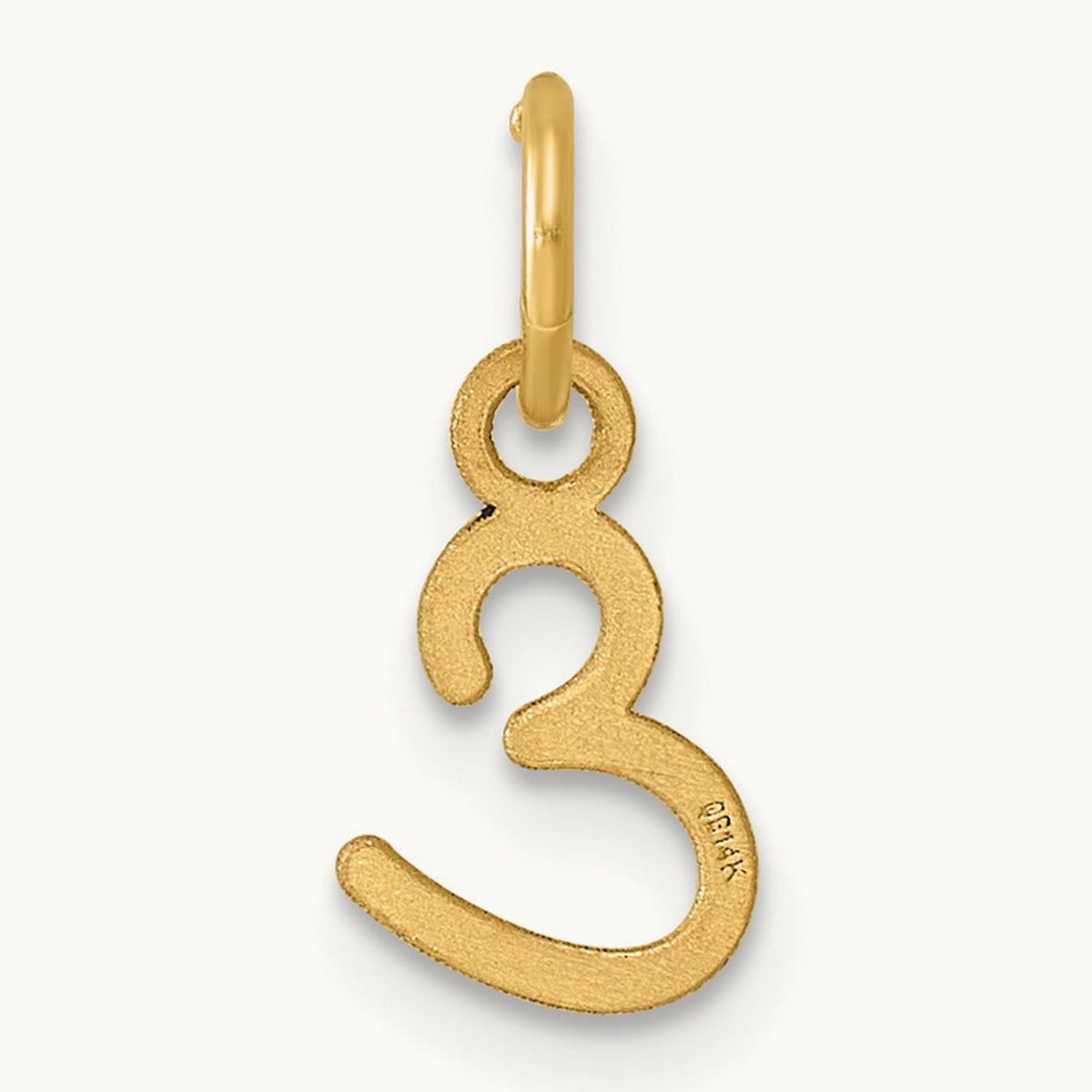 Uppercase Initial Charm — 14K Yellow Gold, E